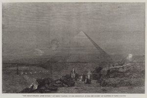 De Grote Piramide na zonsondergang door Henry Warren